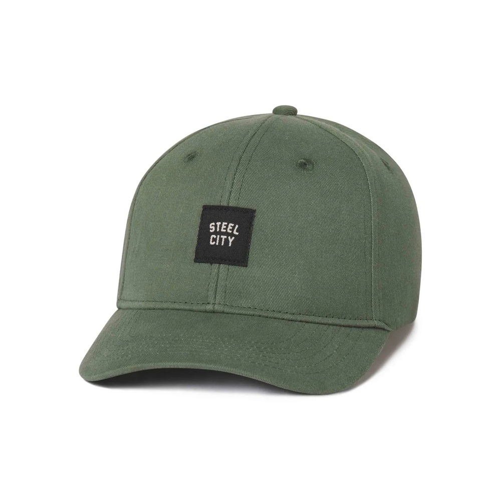 Steel City Logo Strapback Hat - Army Green